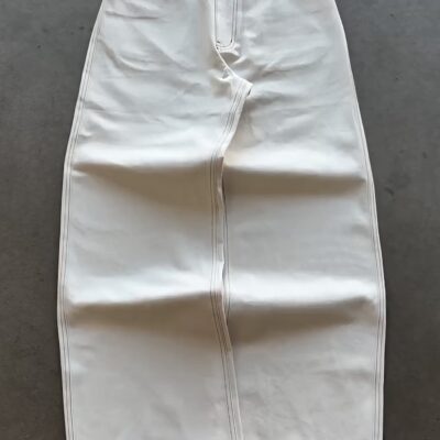 Black-Threaded White Baggy Jean